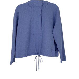 Talbot Snap Placket Pullover Puckered Jacquard Peri Blue Large Petite